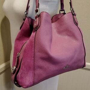 Like NEW Coach Edie 31 mixed leathers Shoulder Bag Orchid
